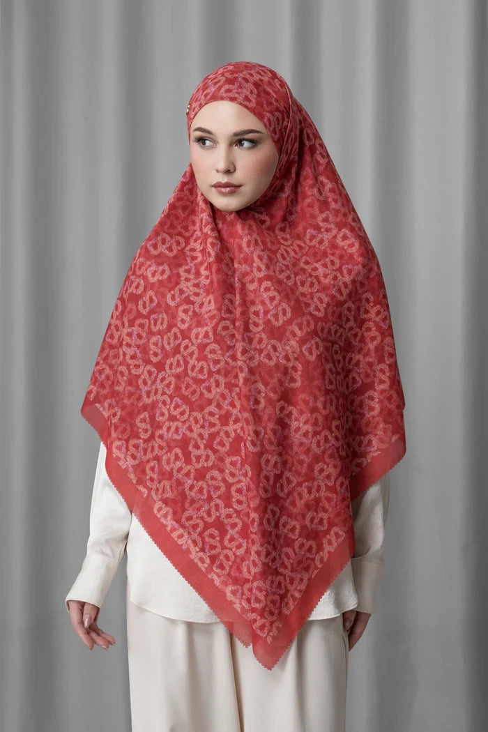 Samla de Fleur Tie Back Square - Brick Red