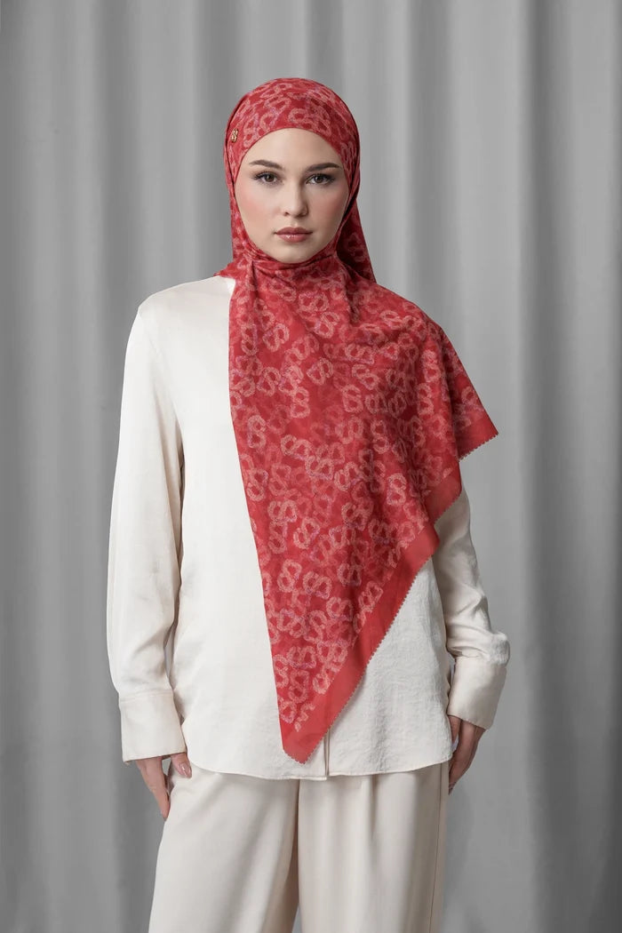 Samla de Fleur Tie Back Square - Brick Red