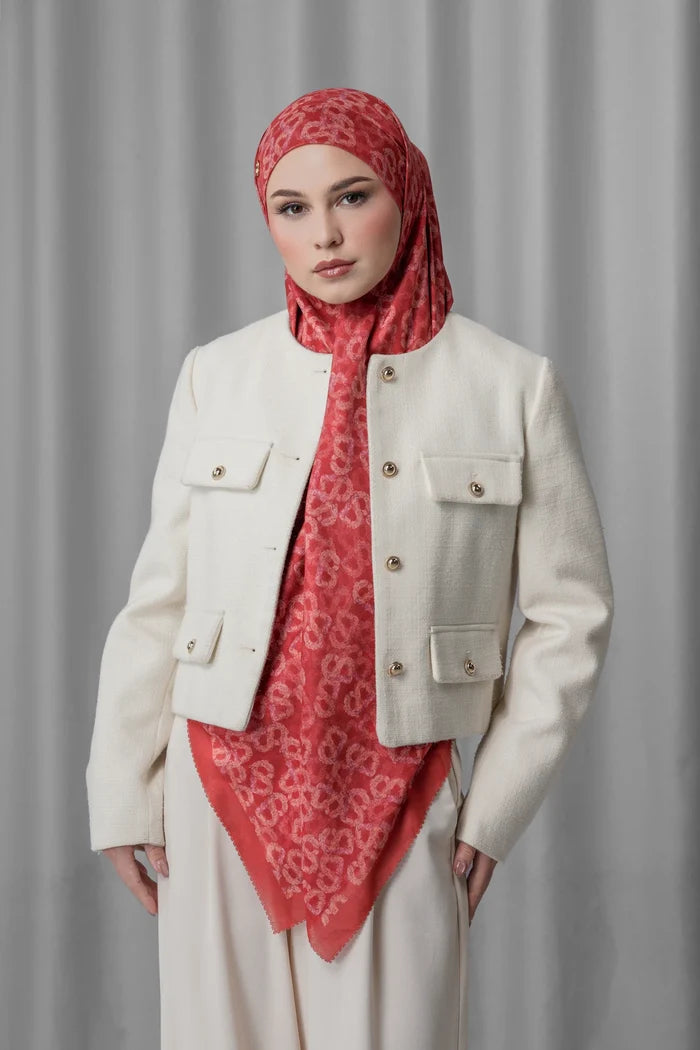 Samla de Fleur Tie Back Square - Brick Red