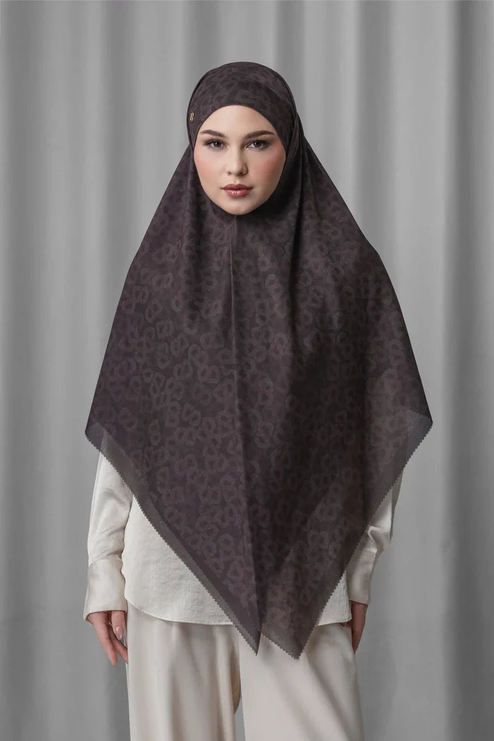 samla de fleur tie back square scarf in ganache by buttonscarves