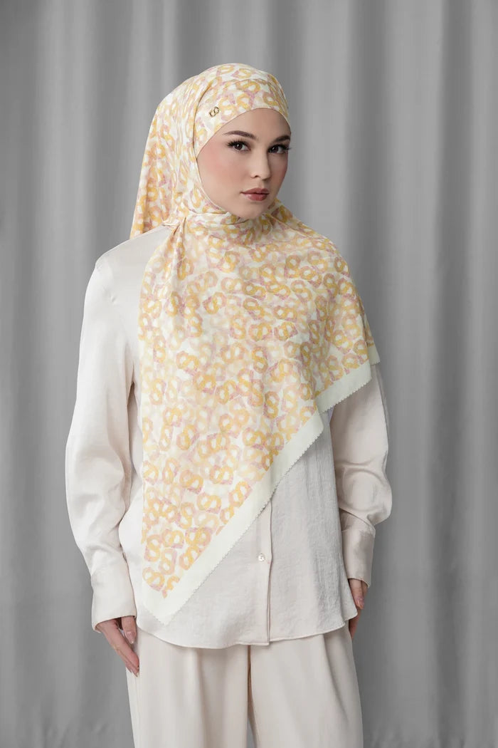 samla de fleur tie back square scarf in lily white by buttonscarves