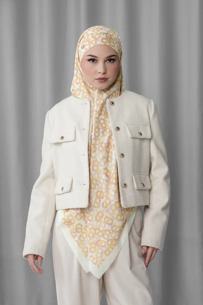 samla de fleur tie back square scarf in lily white by buttonscarves