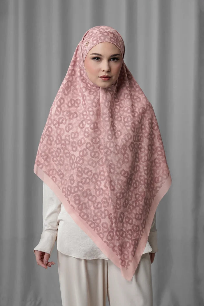 samla de fleur tie back square scarf in mellow rose by buttonscarves