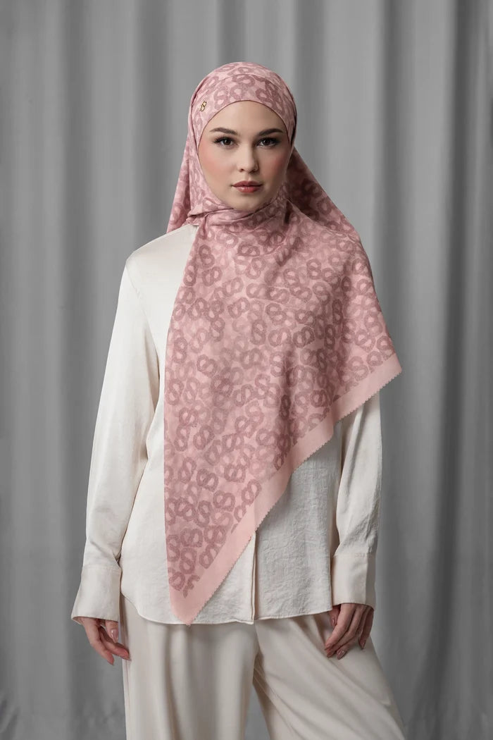 samla de fleur tie back square scarf in mellow rose by buttonscarves