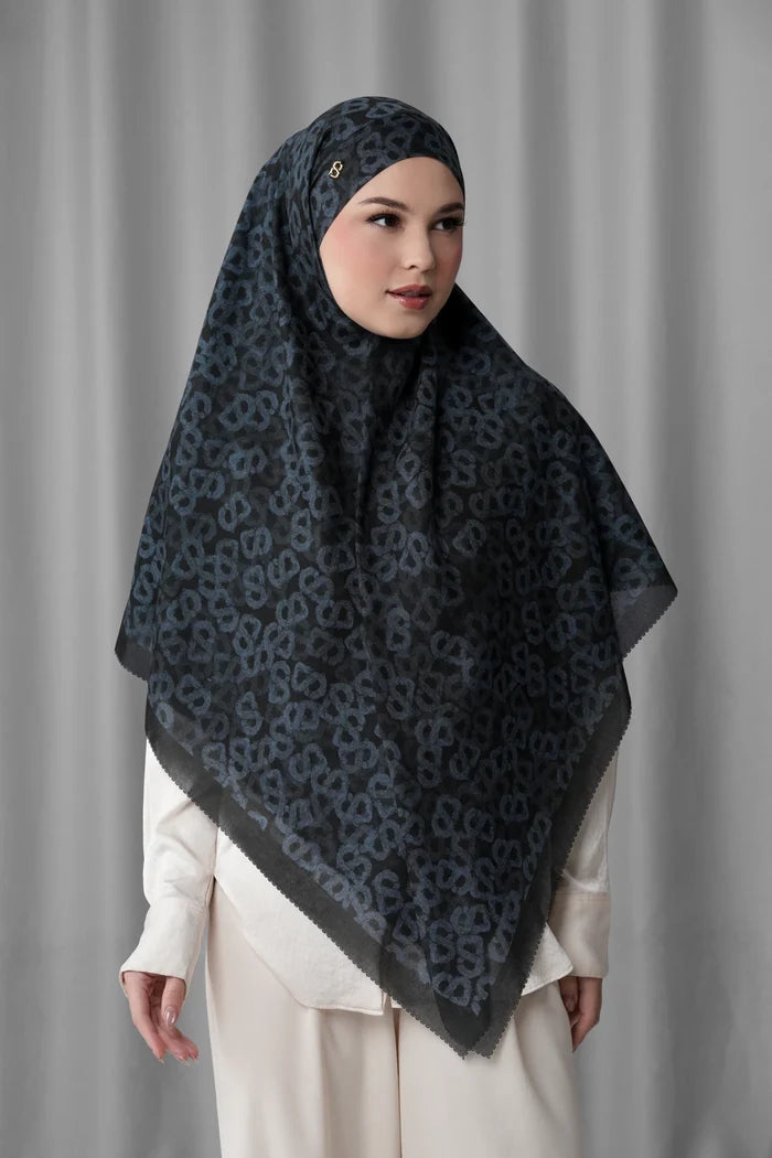 samla de fleur tie back square scarf in moonless night by buttonscarves