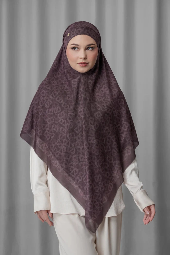 samla de fleur tie back square scarf in plum by buttonscarves
