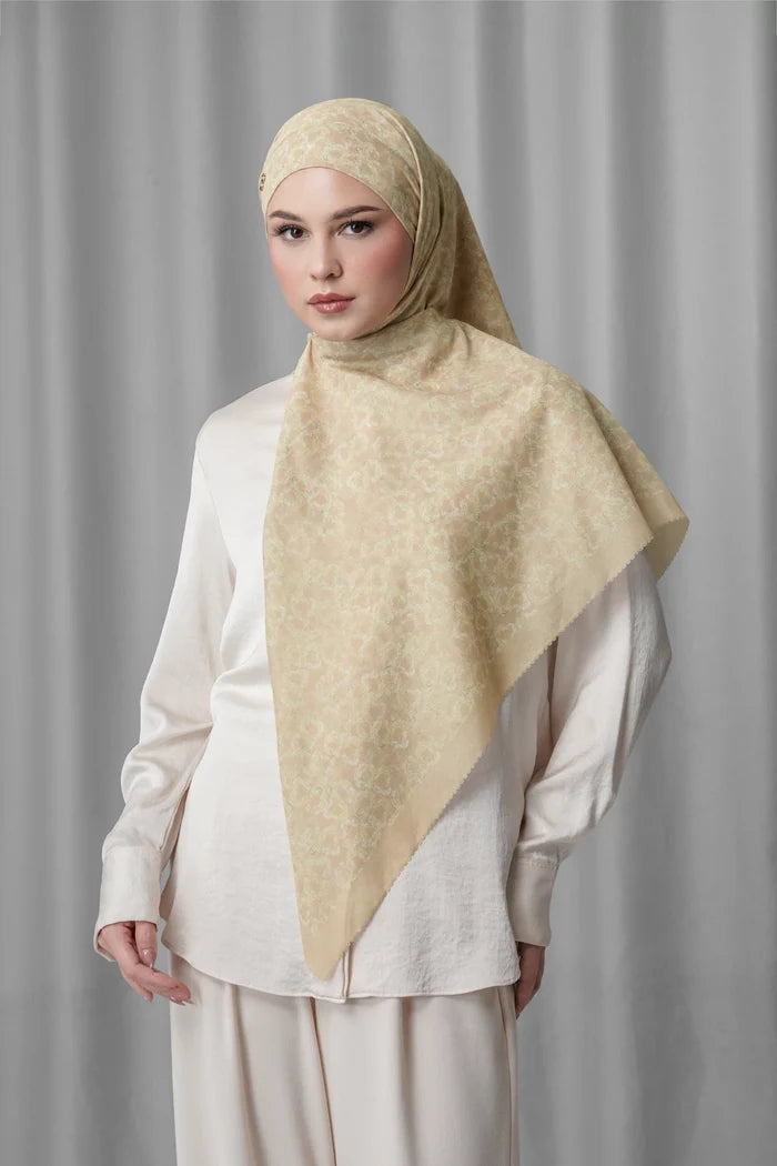 samla de fleur tie back square scarf in sand by buttonscarves style look