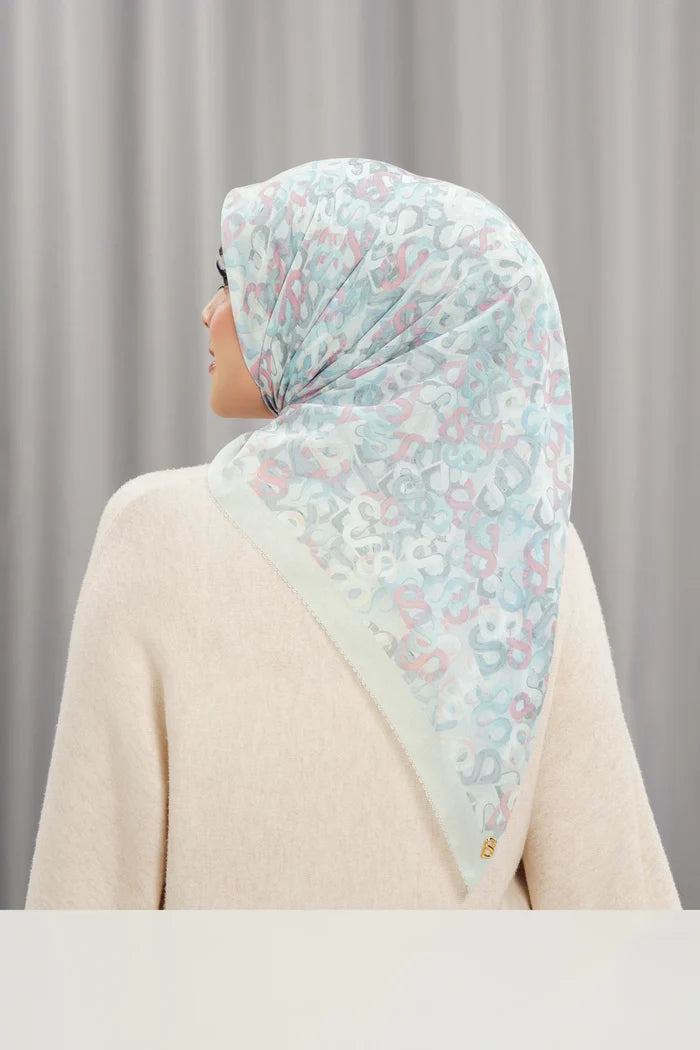 samla multicolor square scarf in bit of blue by buttonscarves back view