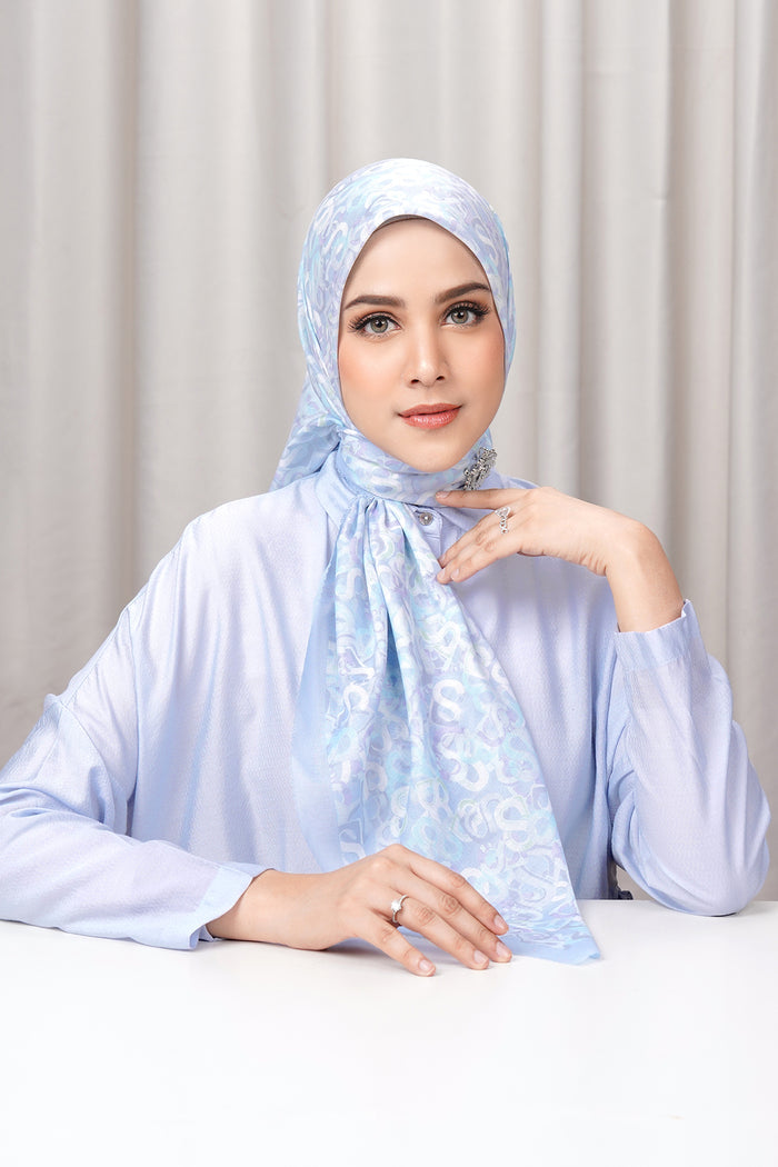 samla multicolor square scarf in diamond by buttonscarves front view