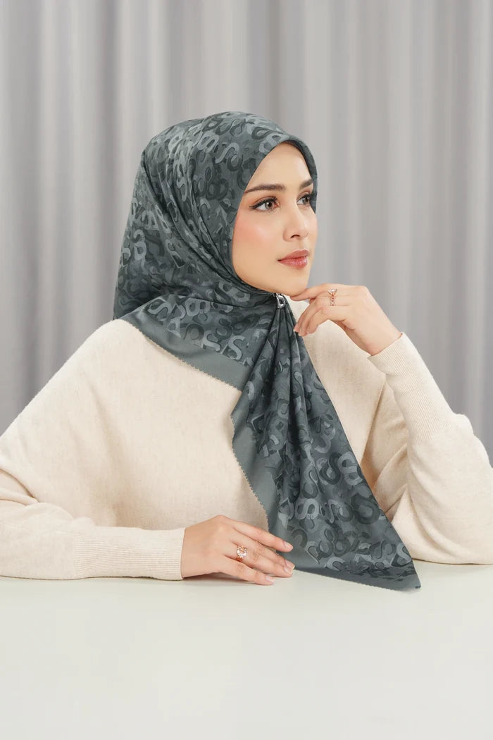 samla multicolor square scarf in iron gate by buttonscarves