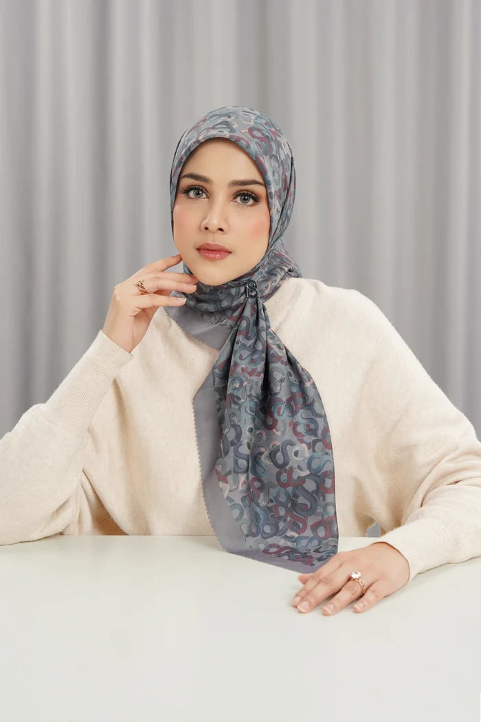samla multicolor square scarf in shale by buttonscarves front view
