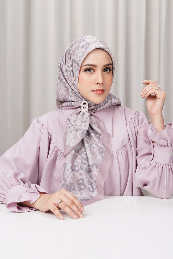samla multicolor square scarf in smoothie by buttonscarves front view