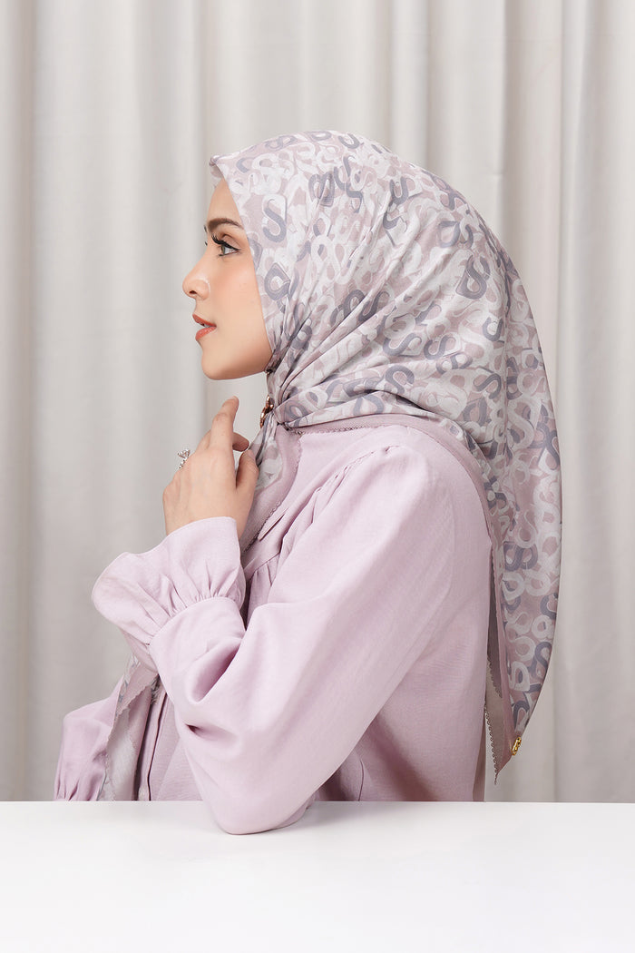 samla multicolor square scarf in smoothie by buttonscarves side view