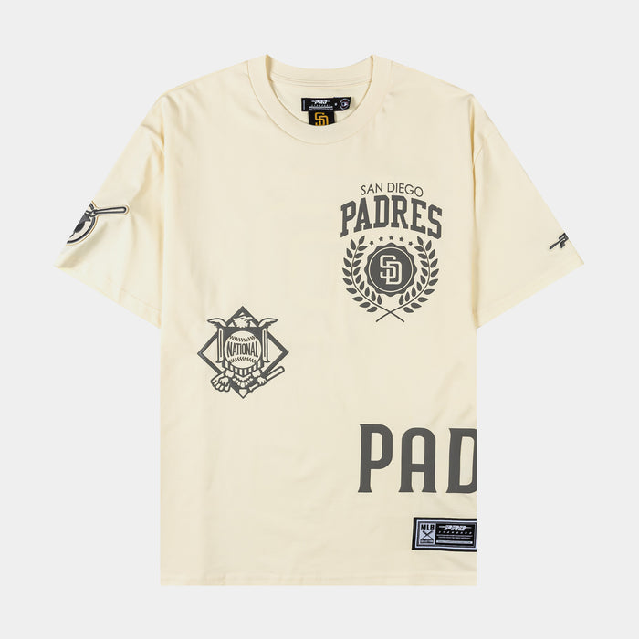 San Diego Padres Street Team Drop Shoulder Mens Short Sleeve Shirt (Beige/Gray)