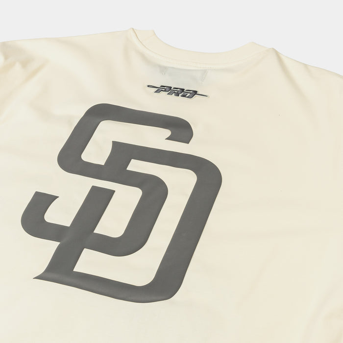 San Diego Padres Street Team Drop Shoulder Mens Short Sleeve Shirt (Beige/Gray)