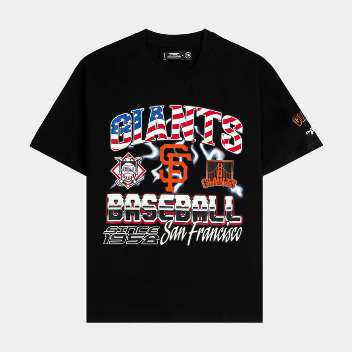 San Francisco Giants Victory Drop Shoulder Mens Short Sleeve Shirt (Black/Red)