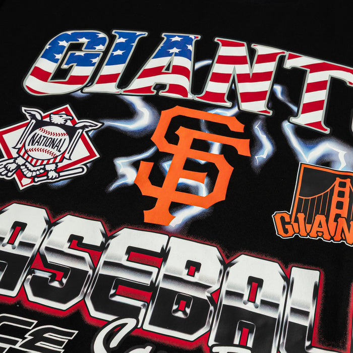 San Francisco Giants Victory Drop Shoulder Mens Short Sleeve Shirt (Black/Red)