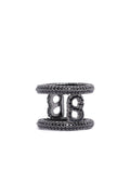sandra ring brooch in hematite by buttonscarves