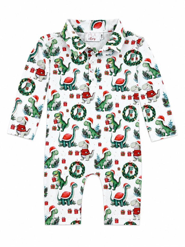 Santa Saurus L/S Polo One-Piece-Mila & Rose ®