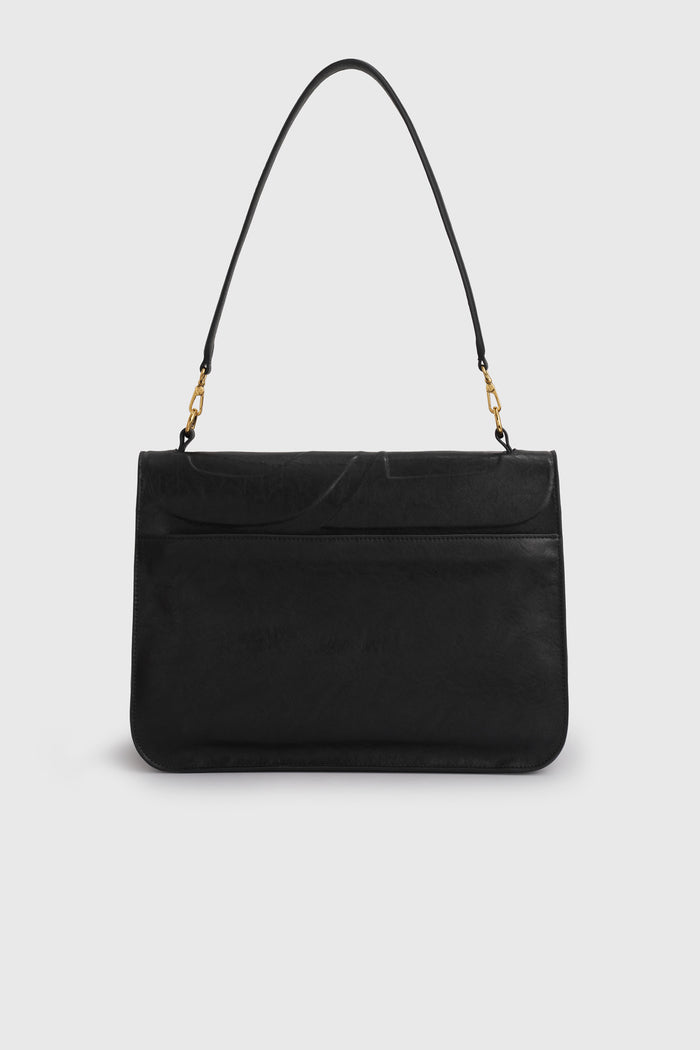 savina bag in black by buttonscarves back view