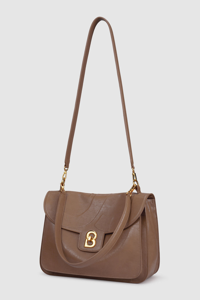 savina bag in chocolate by buttonscarves