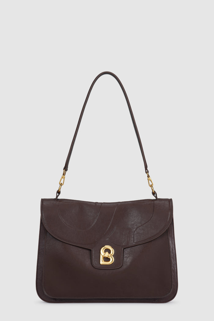 savina bag in dark brown by buttonscarves