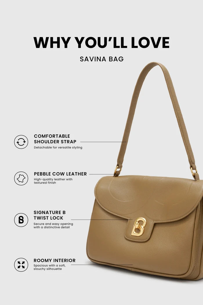 savina bag pebble leather in amber haze by buttonscarves feature overview