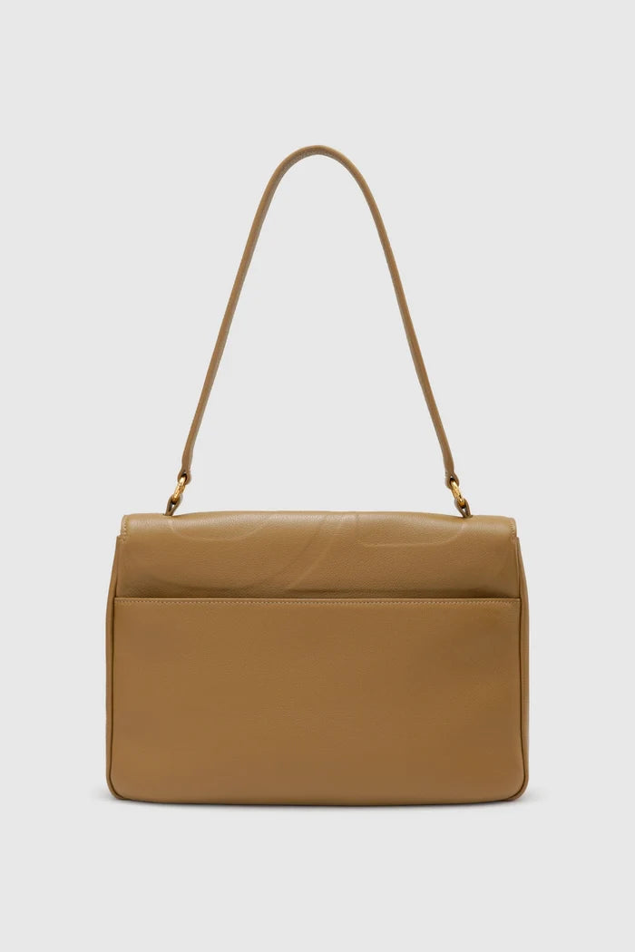 savina bag pebble leather in amber haze by buttonscarves back view