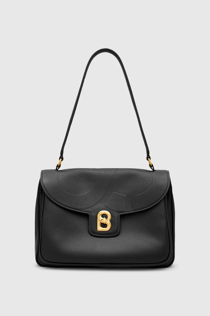 savina bag pebble leather in black by buttonscarves