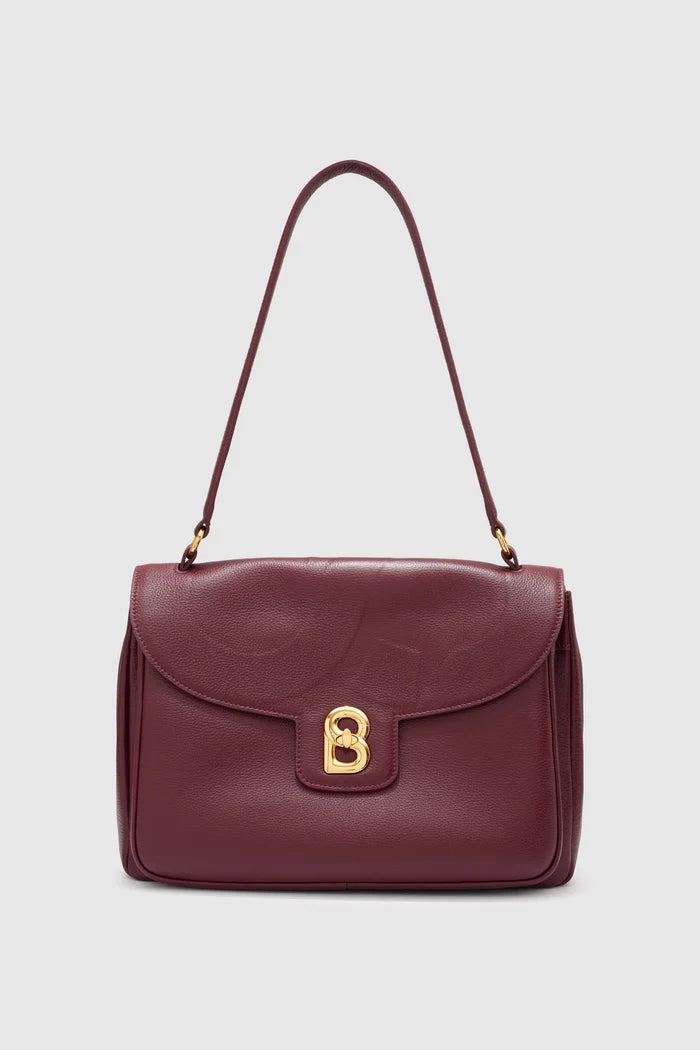 savina bag pebble leather in dark cherry by buttonscarves