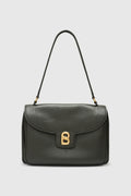 savina bag pebble leather in dark olive by buttonscarves
