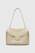 savina bag pebble leather in taupe by buttonscarves