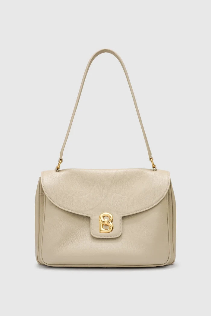 savina bag pebble leather in taupe by buttonscarves