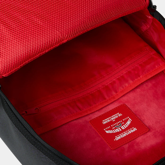 Shark Central Scribble Dibble Mens Backpack (Black/Red)