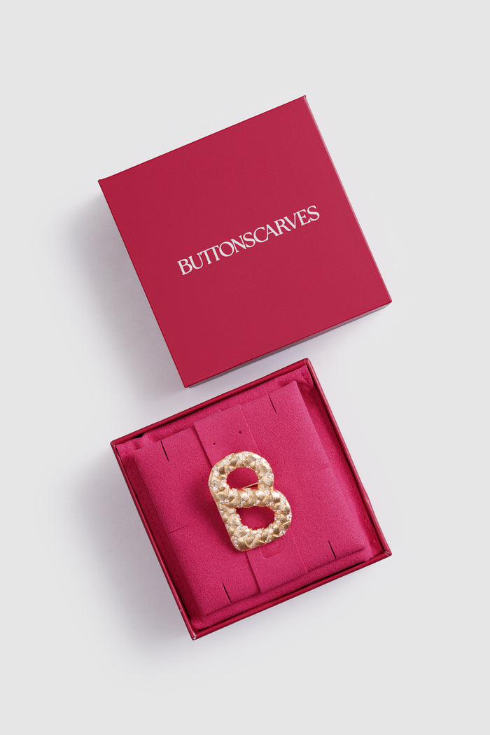 signature alara brooch in gold by buttonscarves