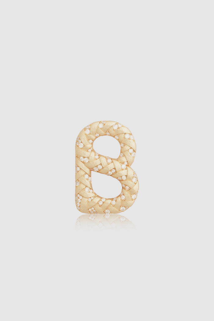 signature alara brooch in gold by buttonscarves front view