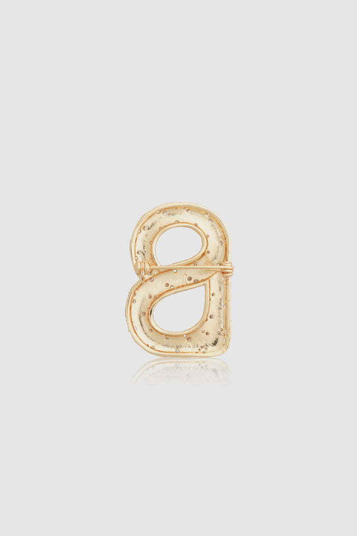 signature alara brooch in gold by buttonscarves back view
