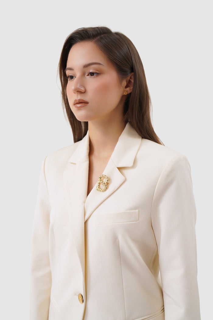 signature alara brooch in gold by buttonscarves on blazer