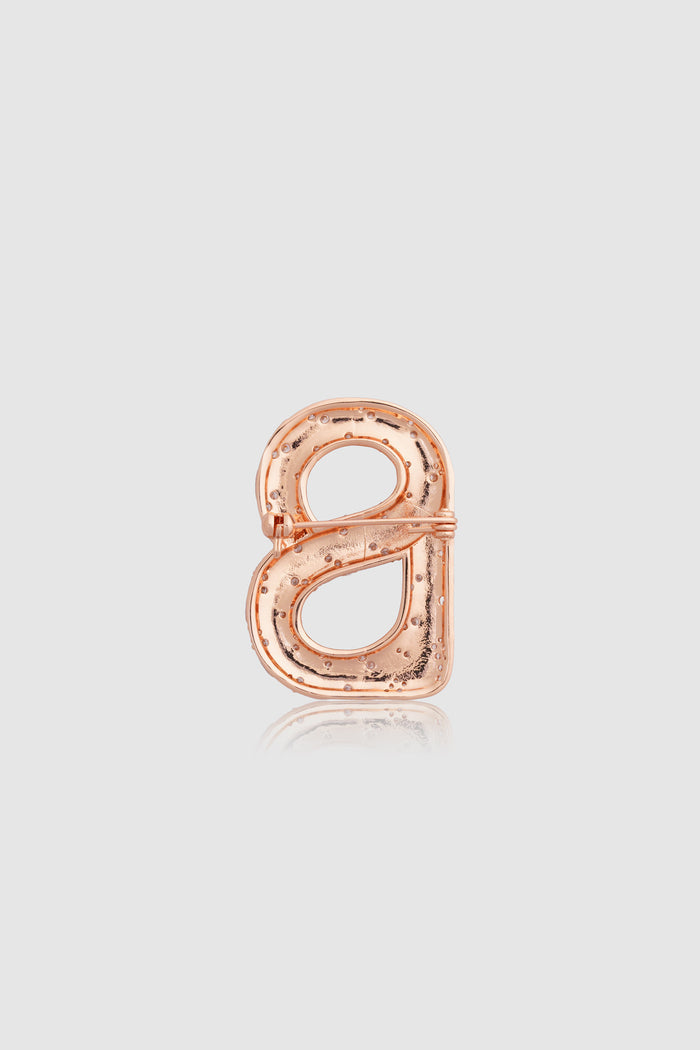 signature alara brooch in rose gold by buttonscarves back view