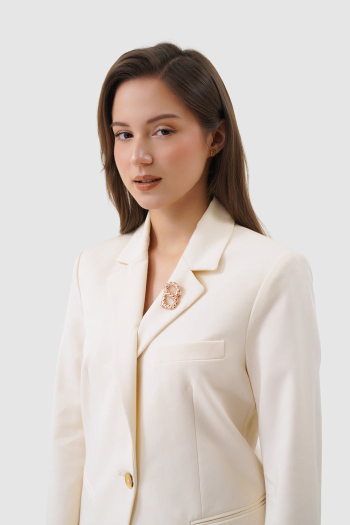 signature alara brooch in rose gold by buttonscarves on blazer