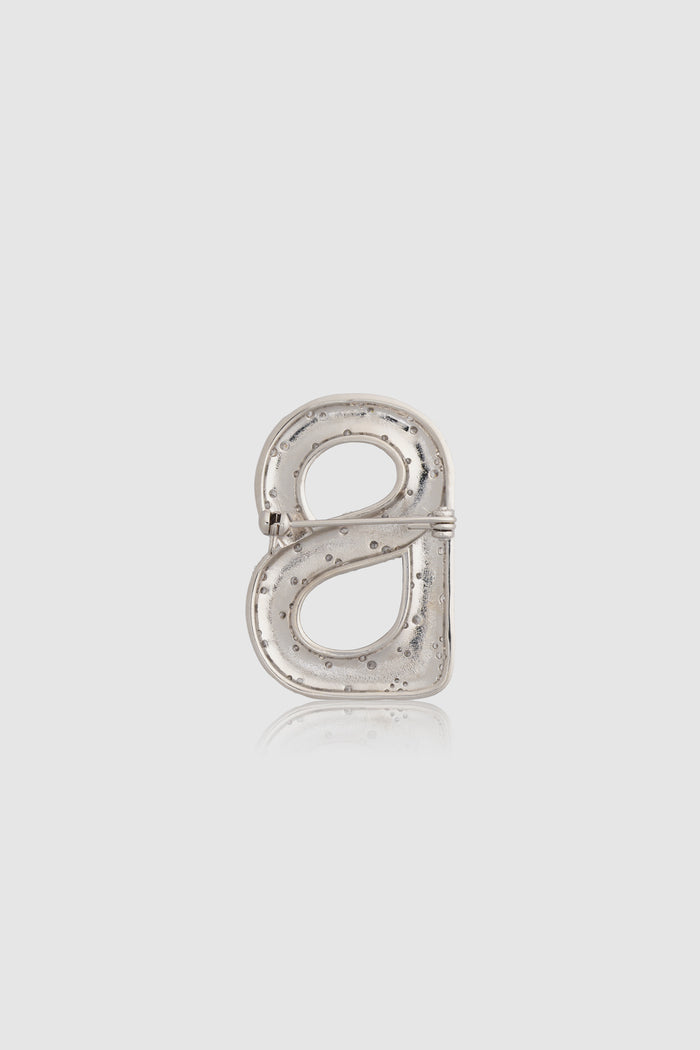 signature alara brooch in silver by buttonscarves back view