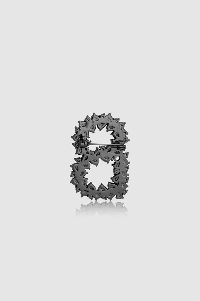Signature Crystal Brooch - Hematite