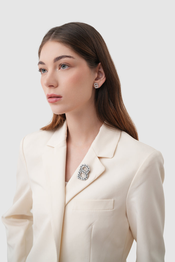 Signature Crystal Brooch - Hematite