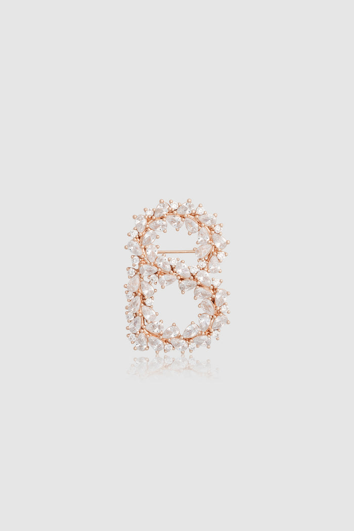Signature Crystal Brooch - Rose Gold
