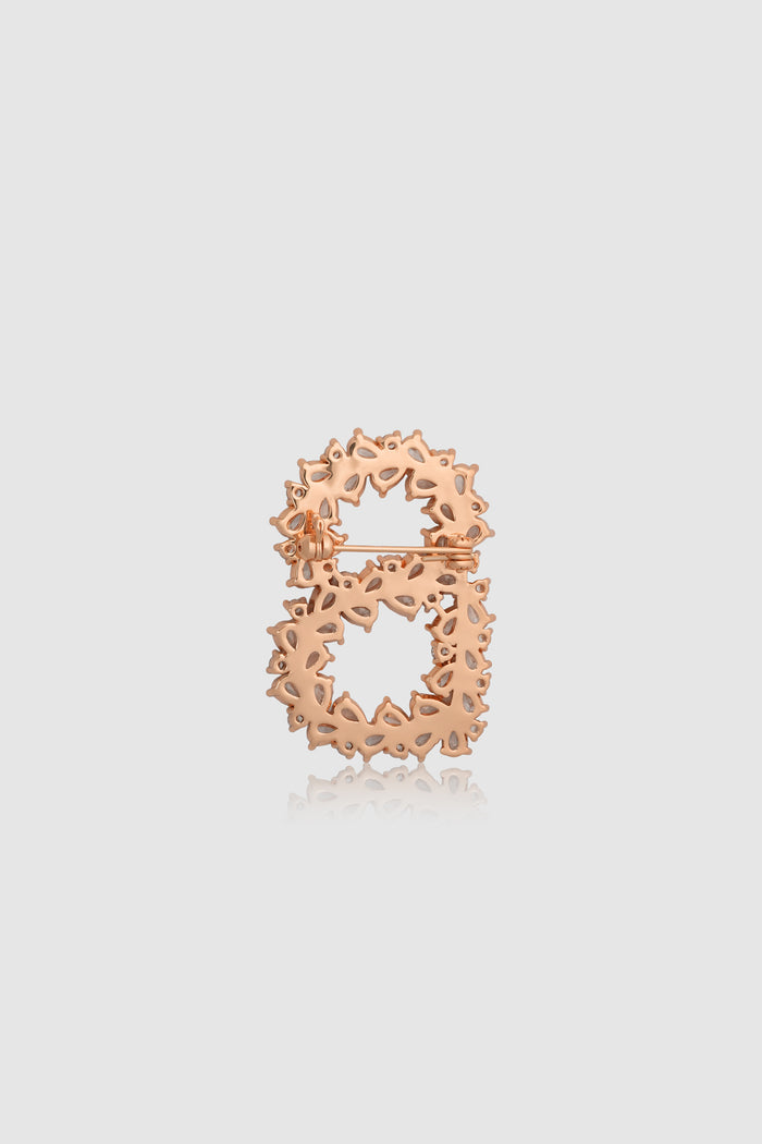 Signature Crystal Brooch - Rose Gold