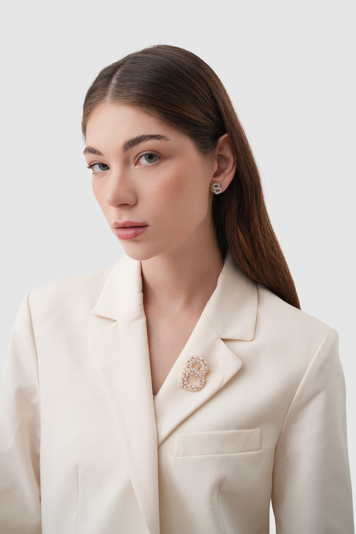 Signature Crystal Brooch - Rose Gold