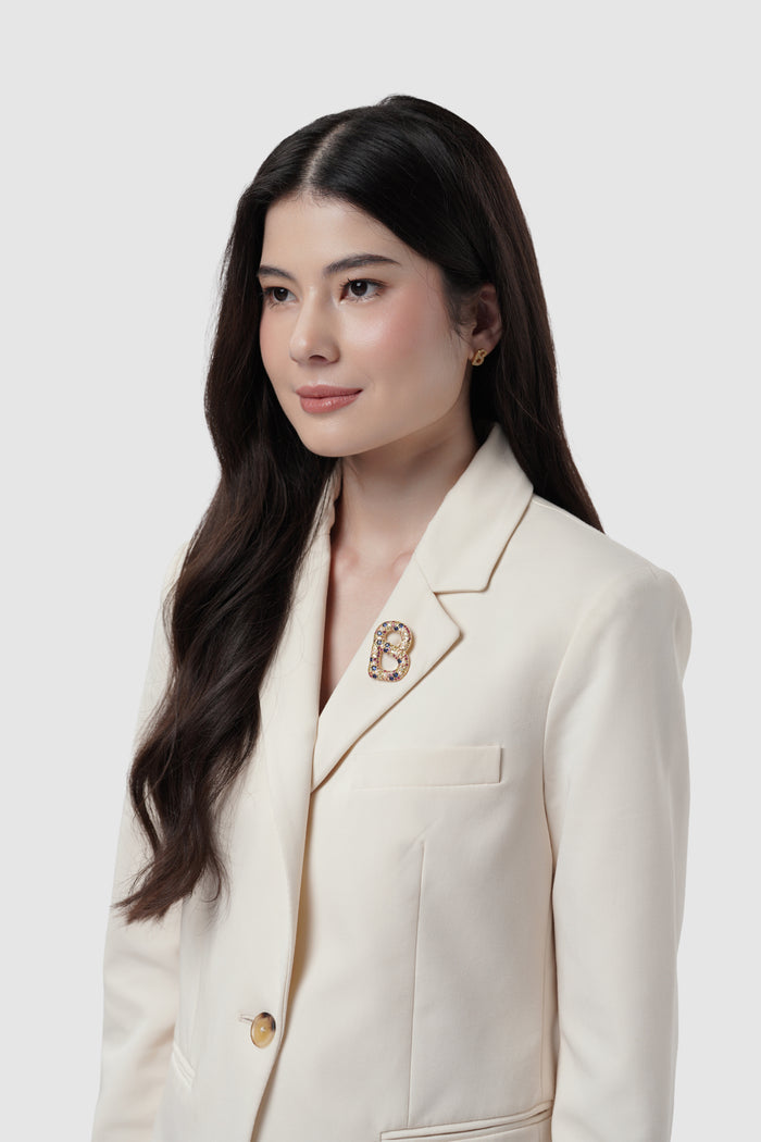 signature gala brooch package in aurora by buttonscarves regular size on blazer
