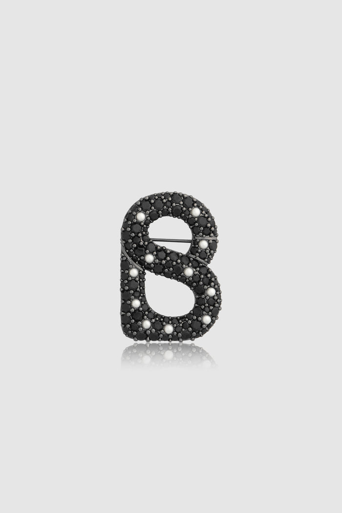 signature gala brooch package in hematite by buttonscarves front view