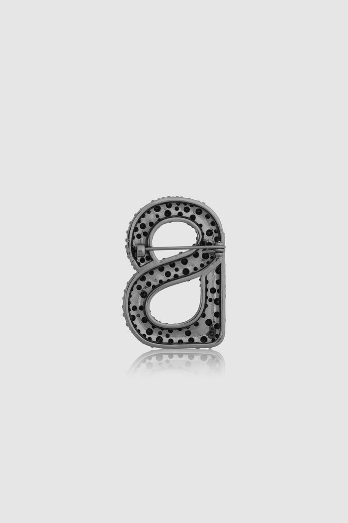 signature gala brooch package in hematite by buttonscarves back view