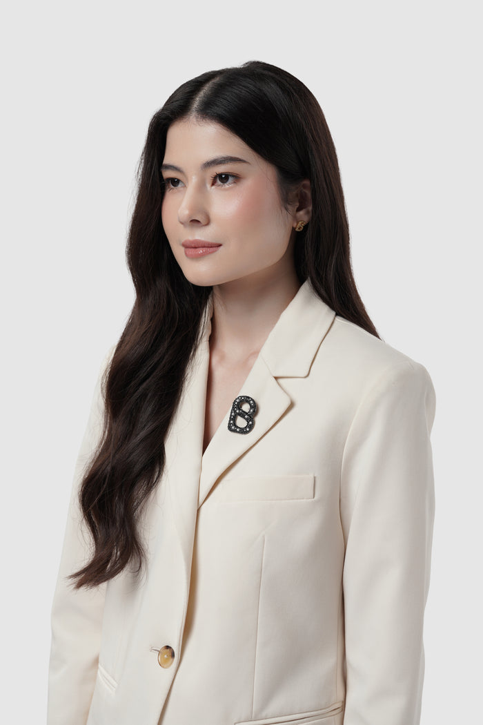 signature gala brooch package in hematite by buttonscarves regular size on blazer